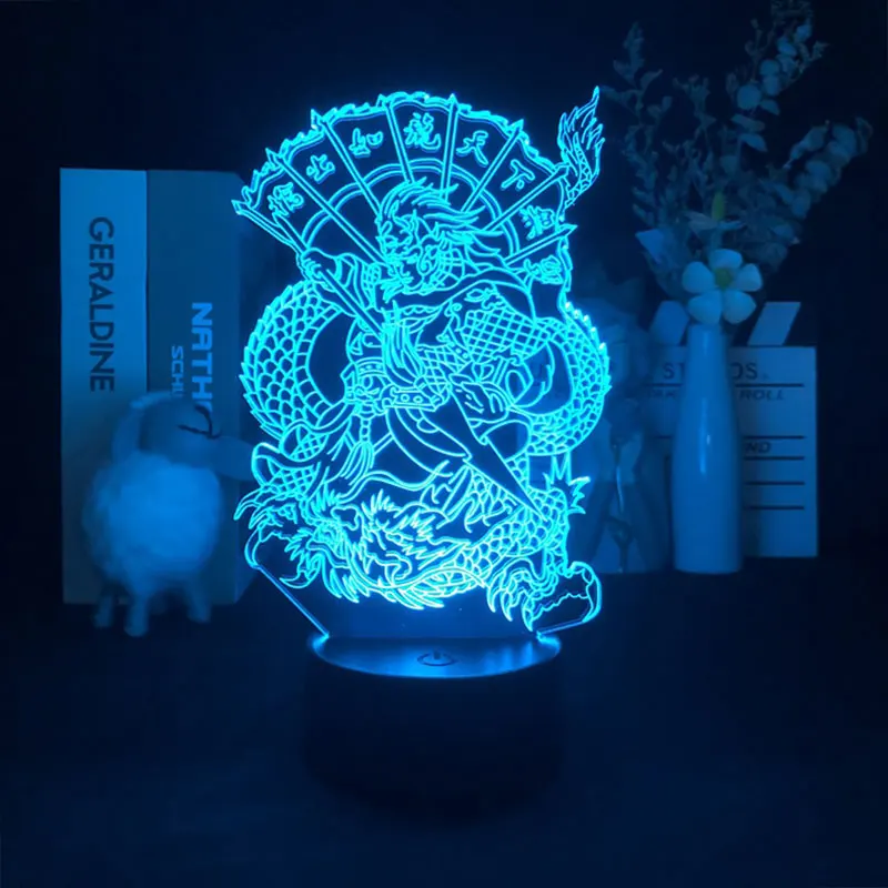 

Zhao Yun Arena of Valor Game 3D Night Light Bluetooth Control for Bright Base Battery Operated 7 Color with Remote Table Room