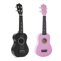 2 set 21 inch soprano ukulele 4 strings hawaiian guitar uke string pick for beginners kid giftpink black