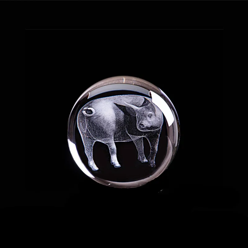 Зодиак свинка хрустальный шар 3D животные копилка Статуэтка искусство искусства