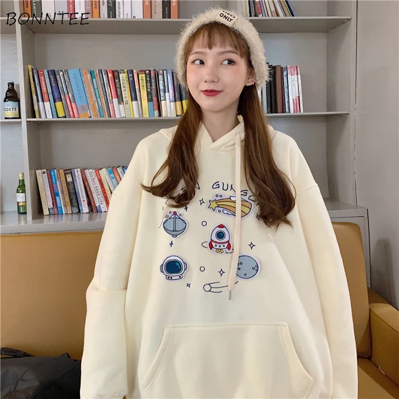 

Принт с героями мультфильмов женские толстовки с капюшоном пуловер толще милые, в Корейском стиле студентов все-матч Досуг шикарные теплые ...