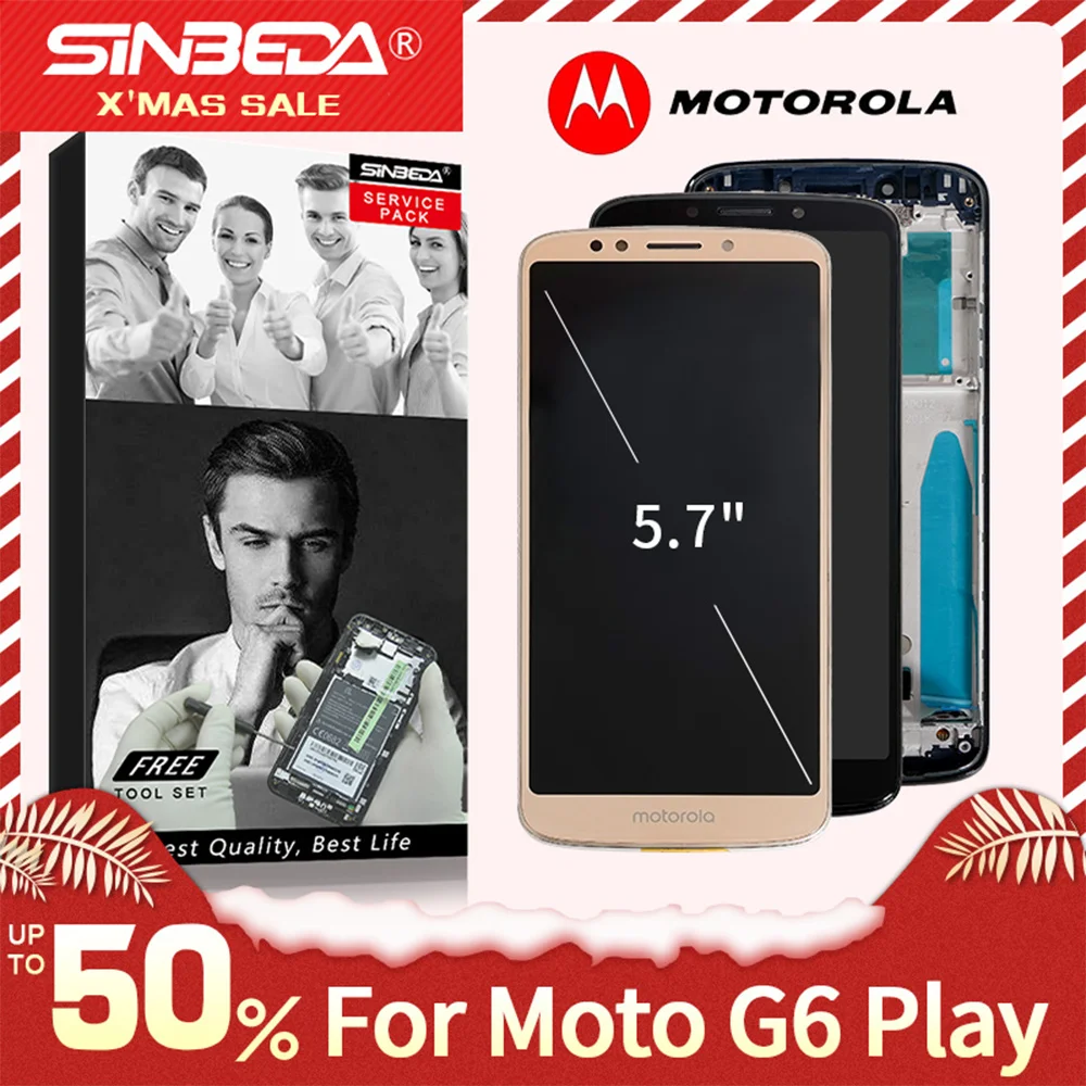 Sinbeda 5," для Motorola Moto G6 Play ЖК-дисплей сенсорный экран с рамкой для MOTO G6 Play дисплей XT1922 XT1922-3 XT1922-4 ЖК-дисплей