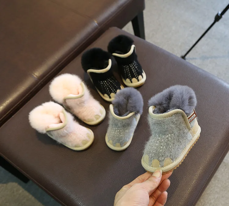 Новинка года; зимние детские ботинки; обувь для малышей 1-3 лет; повседневные хлопковые ботинки с мягкой подошвой для малышей