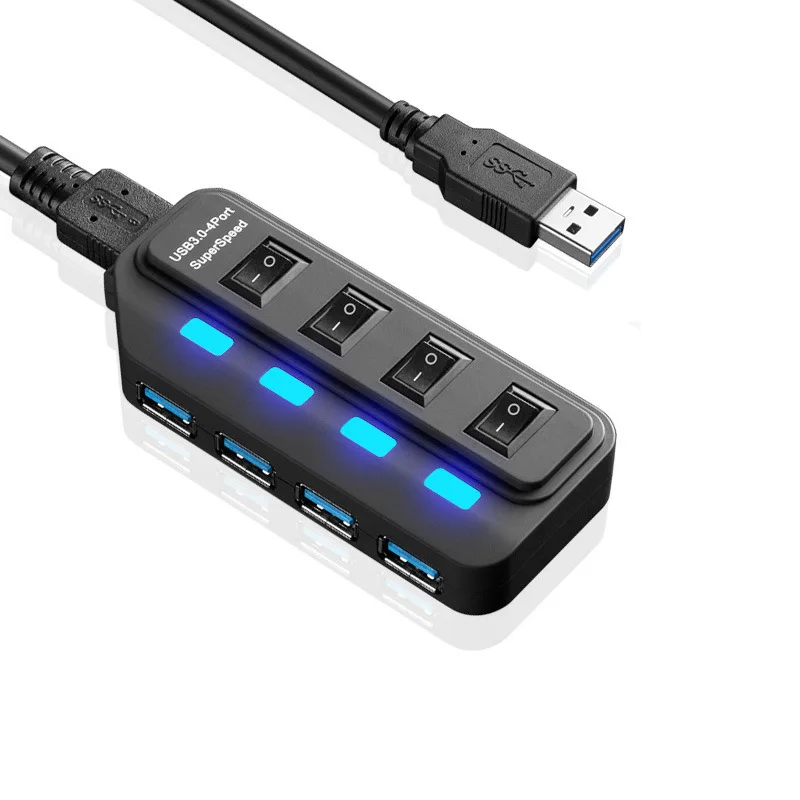 5V 4A USB 3. 0 с отдельным переключатель ступицы 3 Супер Скорость 4 Порты и разъёмы