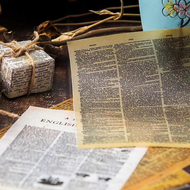 8 шт. винтажные бумажные пакеты с английскими буквами для