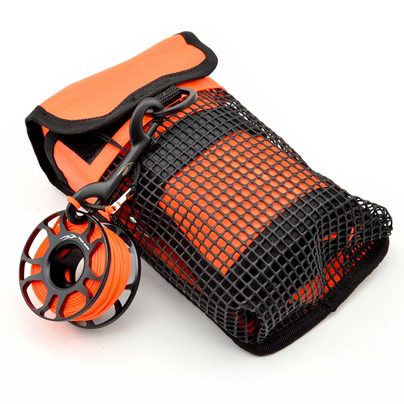 

Portable Scuba Diving SMB & Reel Surface Marker Buoy Carrier Mesh Bag Underwater Gear Carry Pouch