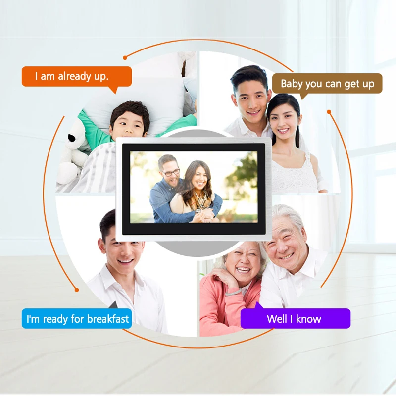 HomeFong WiFi Intercom Wireless Video Door Phone 10 inch Touch Screen Monitors 4 with 1080P 2 Doorbells and 2 CCTV Cameras