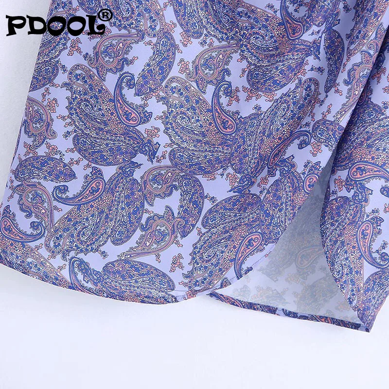 

Women Vintage Cashew Nuts Print Hem Irregular Sarong Skirt Faldas Mujer Female Bowknot Back Zipper Casual Skirt