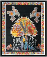psychedelic mushroom frogs magic shrooms hippie tapestry wall hanging fantasy bohemian trippy animal wall art