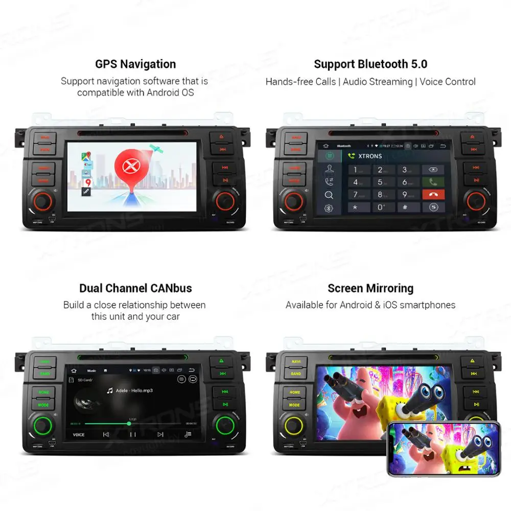 XTRONS 7 ''PX5 Android 10 0 радио автомобильный DVD-плеер GPS для BMW E46 седан Rover 75 1999 2000 2001 2002