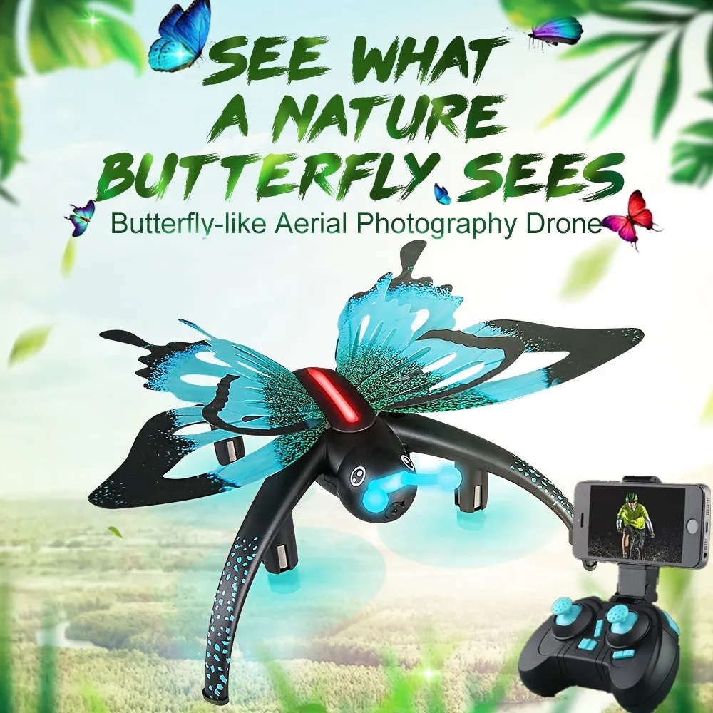 Имитация бабочки мини Радиоуправляемый Дрон 2 4G WiFi FPV HD камера 3D прокрутка высота