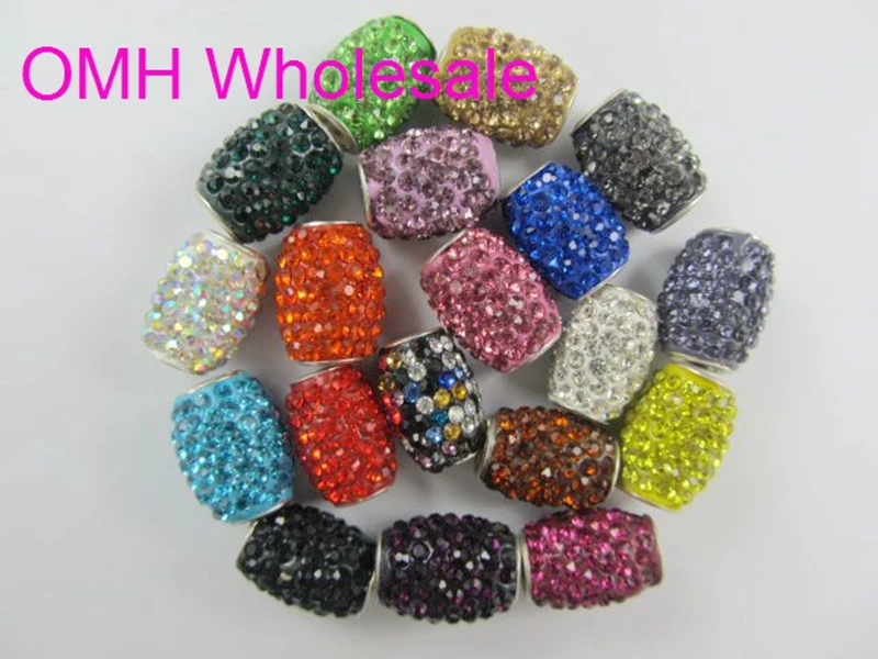 

OMH wholesale 10pcs 30g 17x13 mm DIY Jewelry accessories AAA++ Crystal charm hole European beads for Shambhala bracelet PJ312