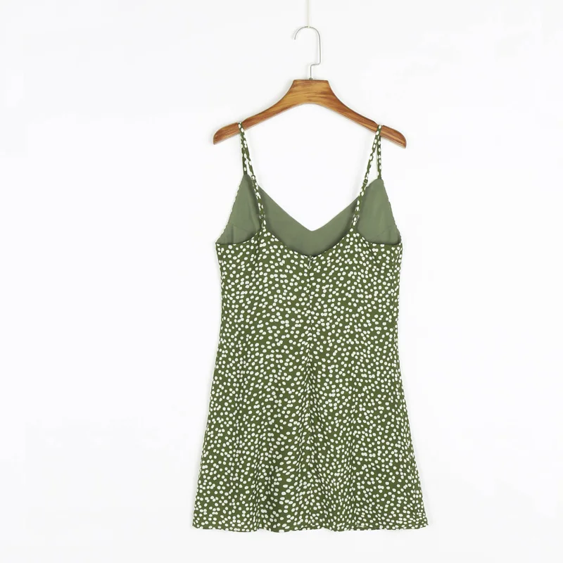 

Summer Women's Casual Polka Dot Print Slim Sling Dress Vestidos