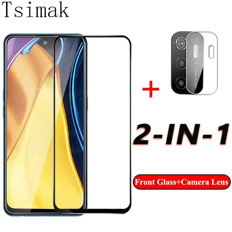 2 в 1 Poco F3 защитная пленка из закаленного стекла для Xiaomi M3 Pro X3 Nfc протектор экрана