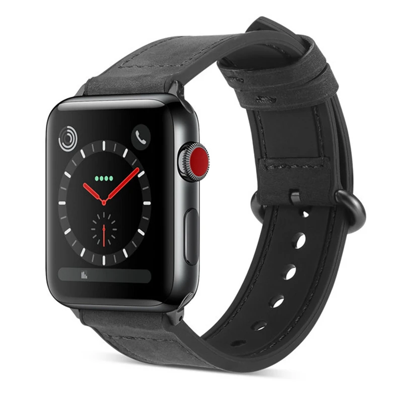 Ремешок кожаный для iWatch band 42 мм 44 совместим с apple watch series 5 4 3 40 38 мм|Ремешки часов| |