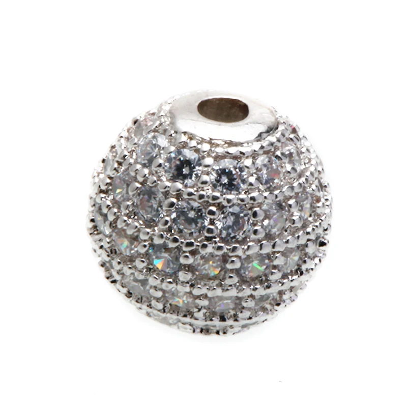 Бусины разделительные бусины для изготовления ювелирных изделий Copper CZ Zirconia 8 мм