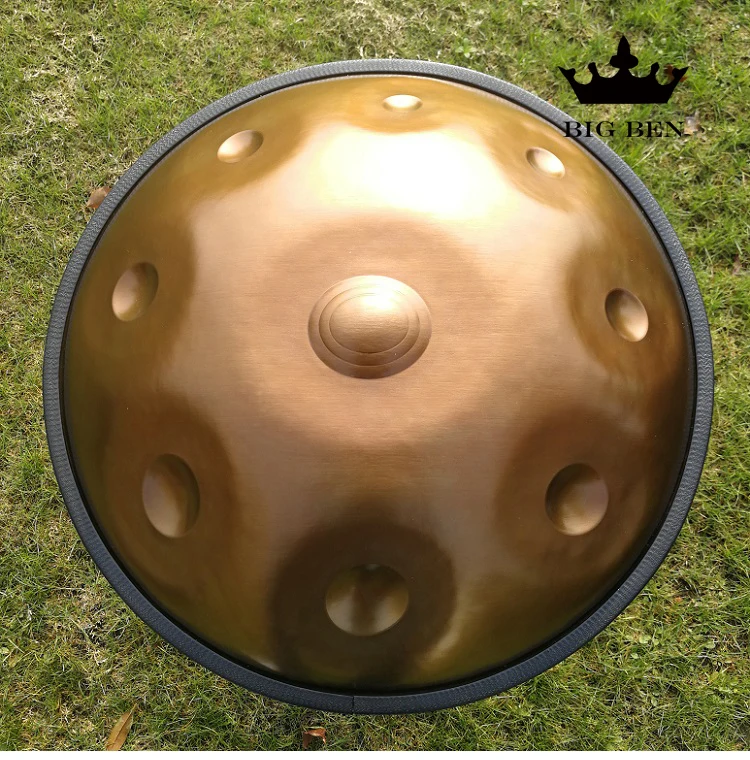 Коричневый 9 тонов 10 тонов Kurd натуральный D minor HandPan стальной барабан nitriding ржавчины барабан ударный мини-барабан на заказ масштаб handpan