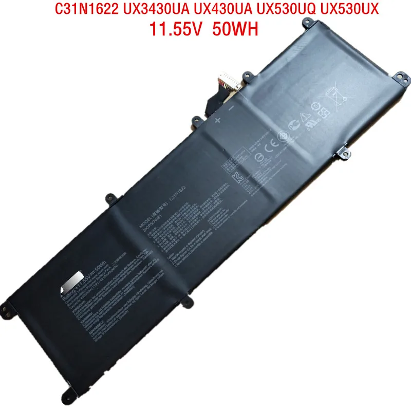 

New 11.55V 50Wh 4210mAh C31N1622 Battery for ASUS UX3430UA UX430UA UX530UQ UX530UX UX430UN laptop
