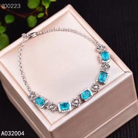 kjjeaxcmy fine jewelry 925 sterling silver inlaid gemstone apatite women hand bracelet luxury support detection