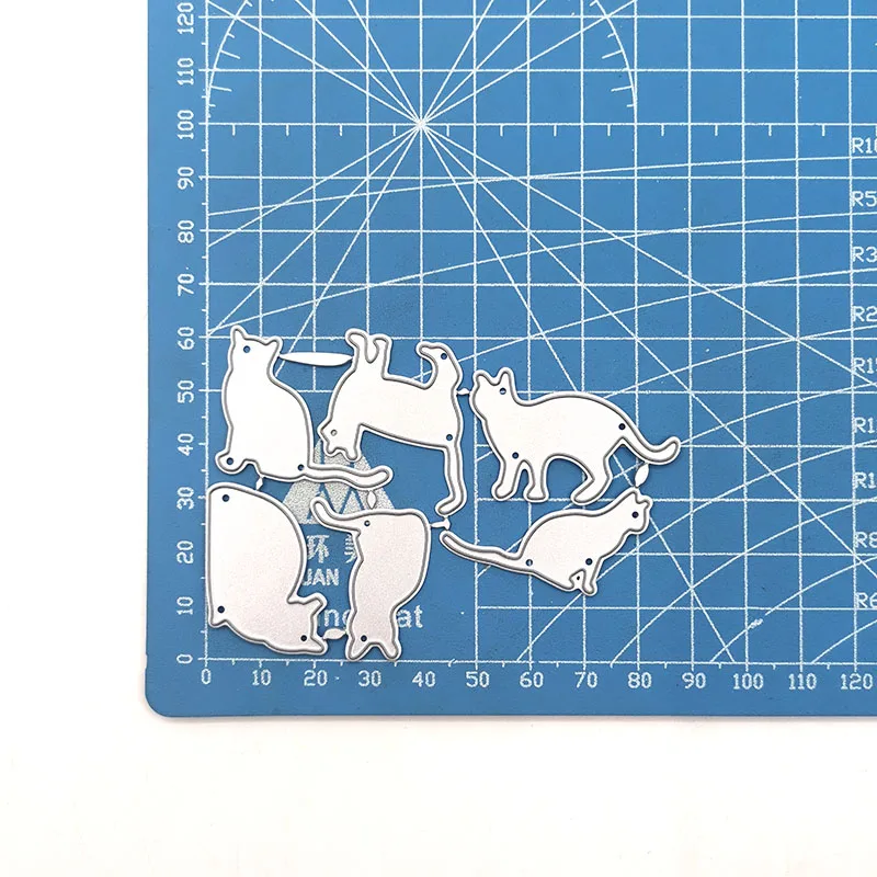 

Julyarts 6PCS Cat Dies Scrapbooking Fustelle For DIY Scrapbooking Embossing Paper Cards Album Making Decorative Craft Dies Cut
