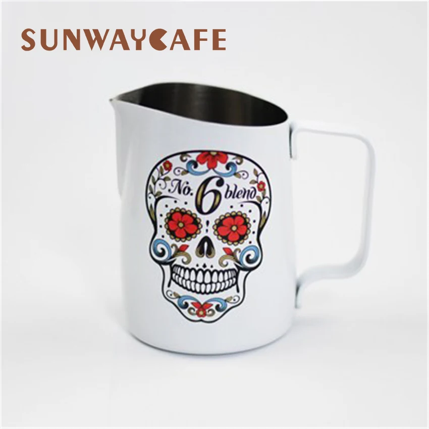 Кувшин для кофе молока Нержавеющая сталь вспенивания кувшин тянуть цветок чашка