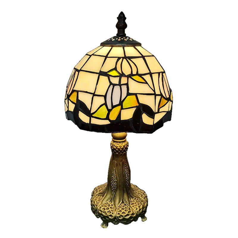 

Small Table Lamp Glass Antique Night Light Bedroom Bedside Computer Desk Lamps