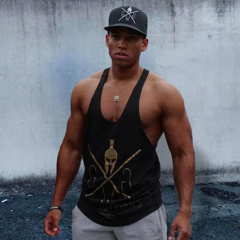 

100% Cotton Breathable Sports Vest Men's Fitness Vest Men's Fitness Sleeveless Top Men's Undershirt Sleeveless Slim Stretch Vest