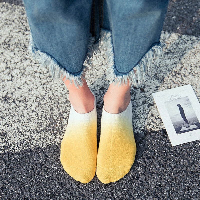 

5 Pairs Of Ladies Socks Breathable Sports Socks Tie-dye Boat Socks Comfortable Cotton Socks