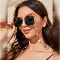 multifunctional non slip glasses chain wild natural pearl color rice bead mask chain lanyard long sweater necklace women