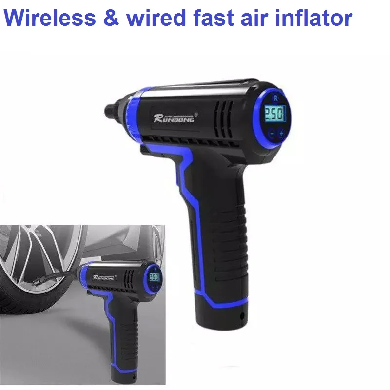 Автомобильный насос для шин светодиодный умный компрессор беспроводной