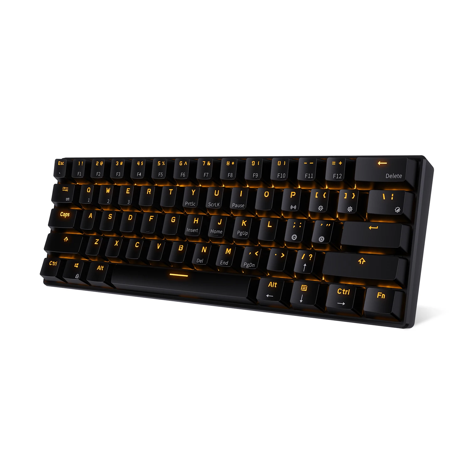 Черный RK ROYAL KLUDGE RK61 Беспроводная Механическая игровая клавиатура 61 Ключ мультиустройство синий переключатель светодиодный аккумулятор с подсветкой - Цвет: Черный