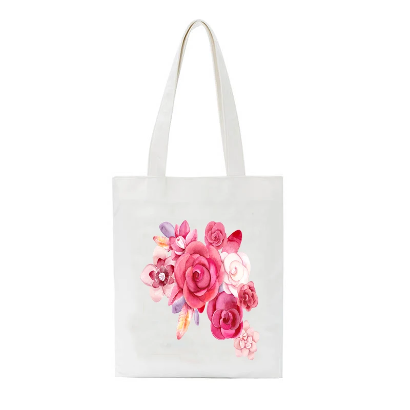 Фото SCCFMM женские холщовые сумки на плечо для школьниц модные покупок с цветочным