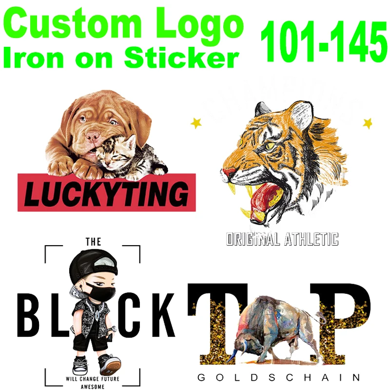Custom Heat transfer Brand Patches Hot fix Applique logo Iron On Sticker