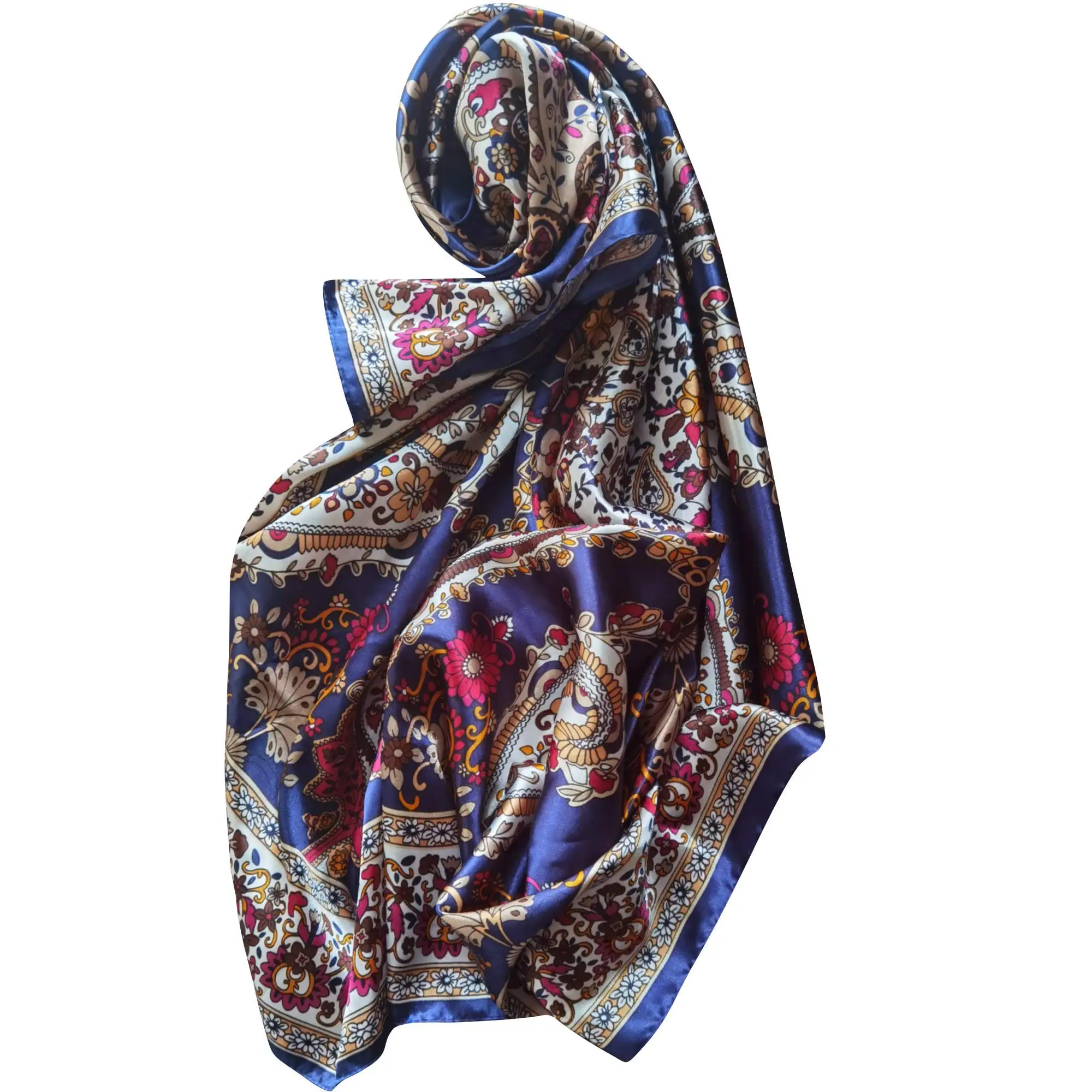90cm*90cm Square Shawls Wraps Neck Scarves For Ladies Fashion Hijab Scarf Women Silk Satin Print Kerchief Head Scarfs Female |