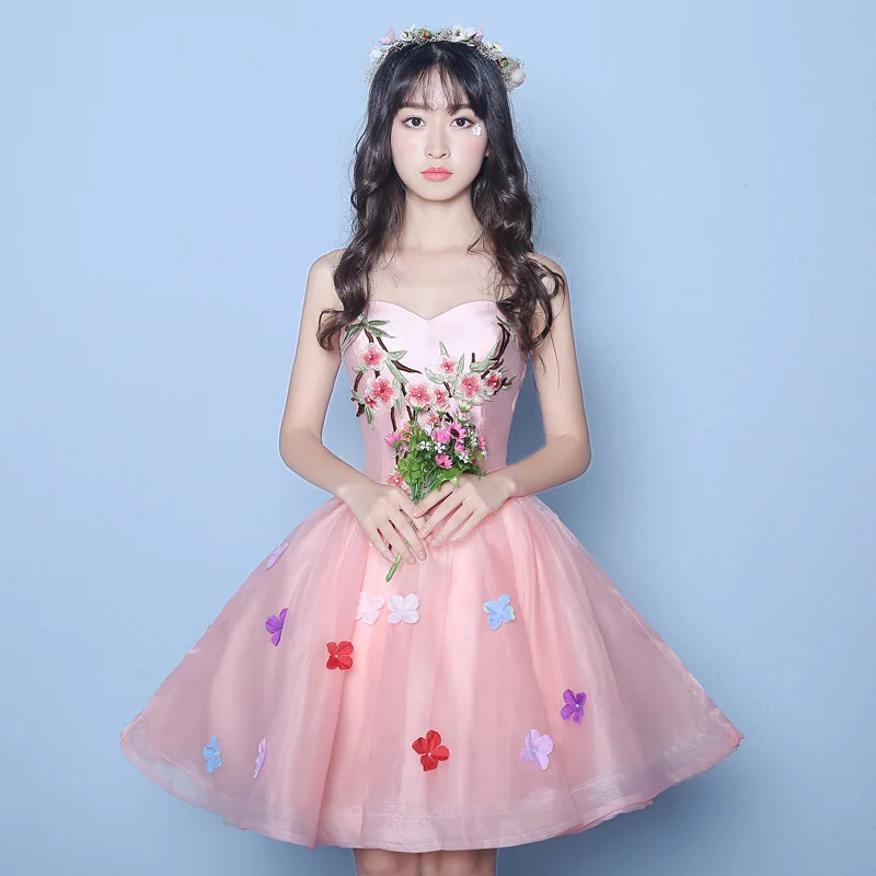 Женское вечернее платье без бретелек элегантное бальное с цветочным принтом для