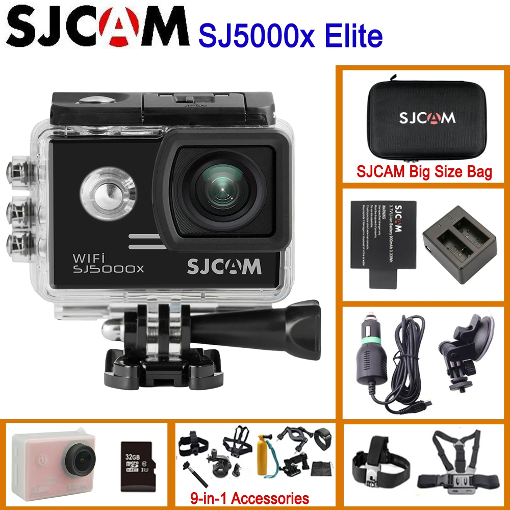 SJCAM SJ5000x Elite WiFi 4K 24fps 2K30fps Gyro Sports DV 2,0 lcd NTK96660 Дайвинг 30m Водонепроницаемая оригинальная Экшн-камера