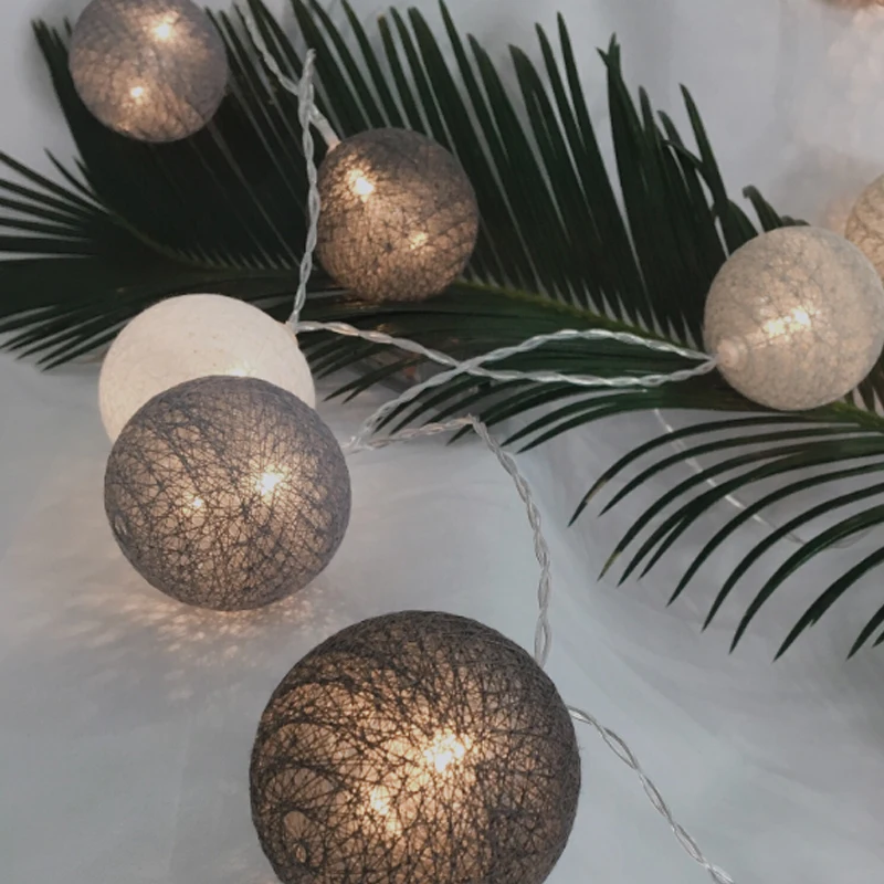 

Garland Lights Chain Cotton Ball 3M 20LED Night Lights String Christmas New Year Holiday Wedding Party Baby Bed Light Decoration