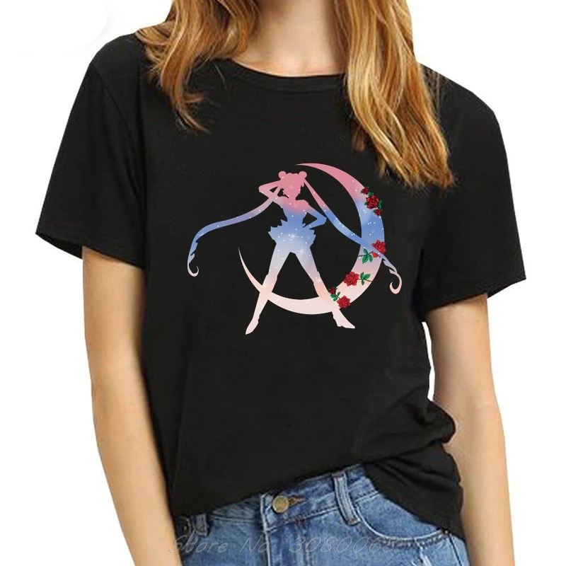 Футболка в стиле 90 х с изображением Сейлор Мун Милая женская рубашка ольччан