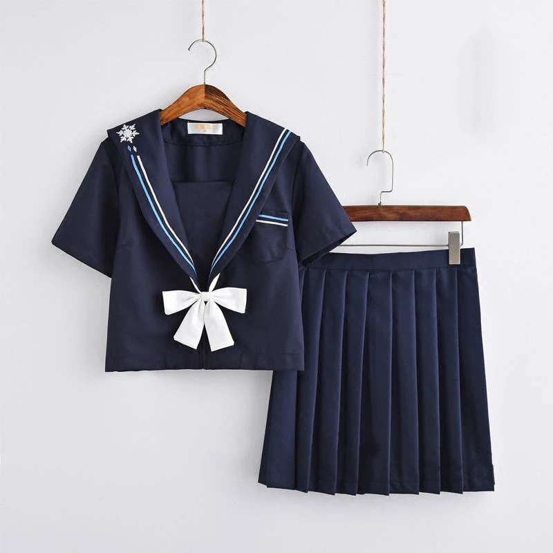 Новая темно-синяя японская школьная форма Осенний матросский Топ с длинным