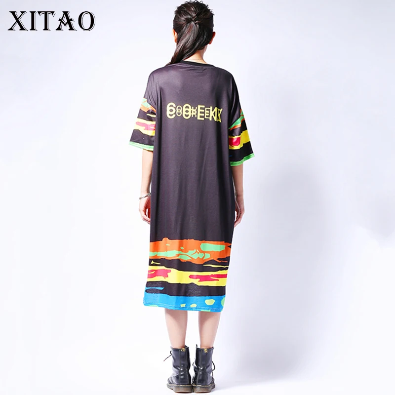 [XITAO] Лето Европа мода уличная ветер женский свободный короткий рукав печати o