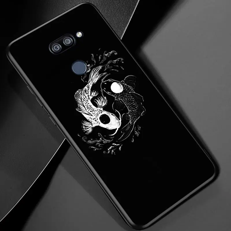 

Gossip illustration koi fish For LG K22 K71 K61 K51S K41S K30 K20 K50S K40S Q60 V60 V50 V40 V35 V30 G8 ThinQ Black Phone Case