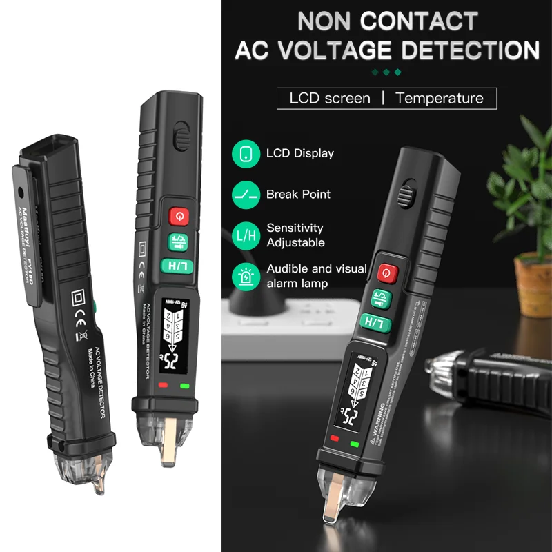 Non-Contact AC Voltage Detector Electrical Tools LCD Visual Smart Indicator Tester Pen Test 12-1000V | Инструменты