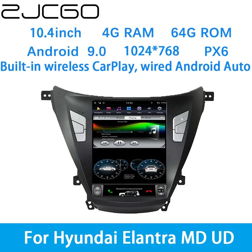 

ZJCGO Car Multimedia Player Stereo GPS DVD Radio Navigation Android Screen System for Hyundai Elantra MD UD 2010~2015