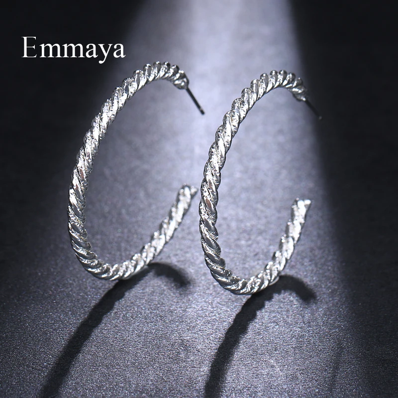 Emmaya Новая мода простота открытия посеребренные серьги для женщин круг круглые