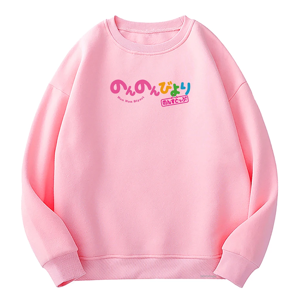 

Non Non Biyori Nonstop Hoodie Women Anime Oversized Hotaru Hoodies Woman Harajuku Hoody Fleece Crew Neck Pullovers Sweatshirts
