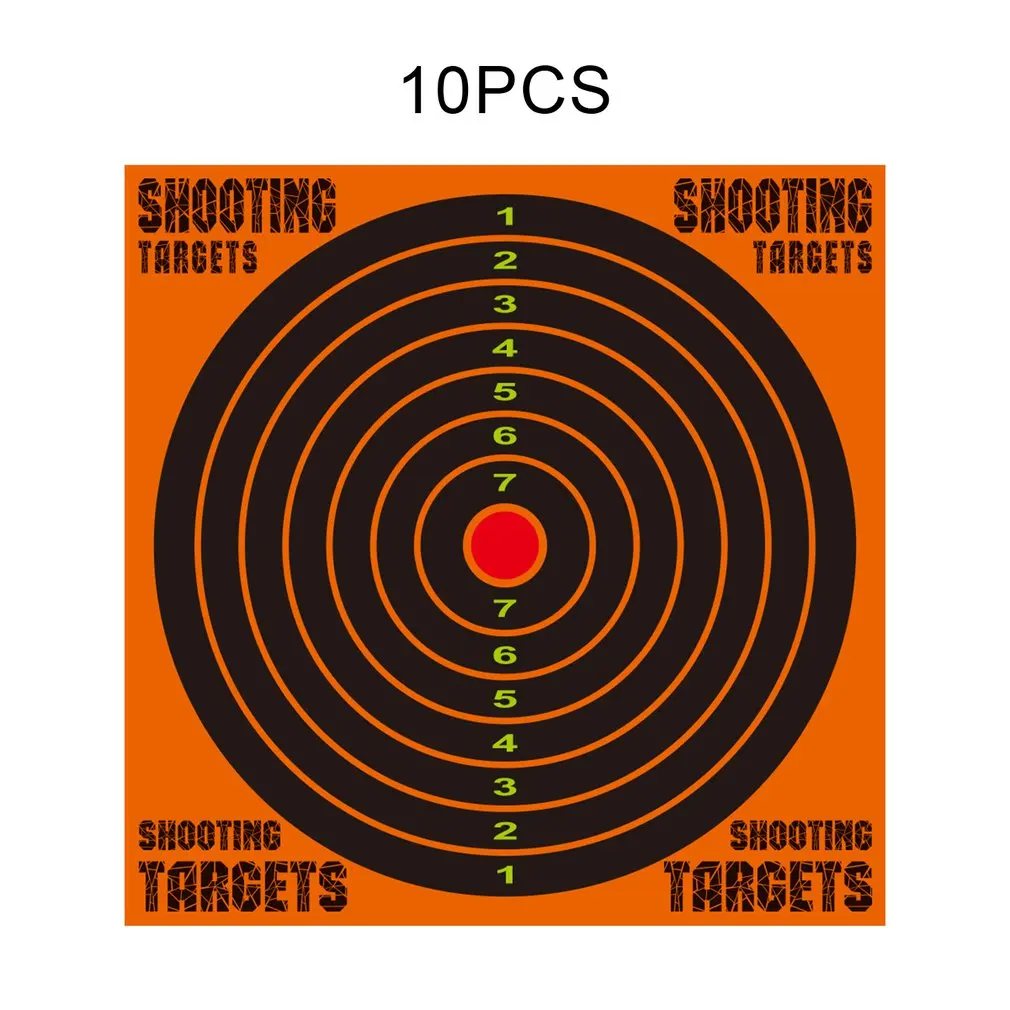 

10 шт. 10-дюймовая шпилька для стрельбы бумага для мишени всплеск обучение бумага для мишени флуоресцентный стрельбы тренировок бумага для ми...