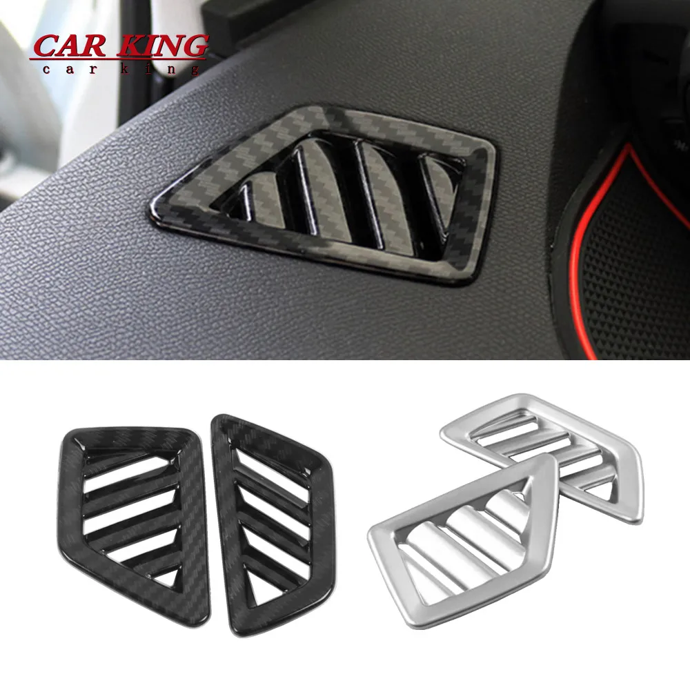 

For Peugeot 3008 GT 2017-2020 LHD Carbon Fiber Car Front Upper Air Conditioning Vent Cover Trim AC Outlet Interior Accessories