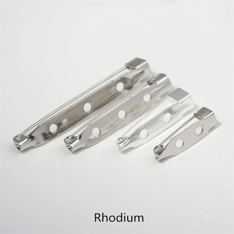 Rhodium 50 шт./лот, 15, 20, 25, 30, 35 мм, брошь, зажим, база, булавки, безопасные булавки, брошь, параметры, пустая база для изготовления ювелирных изделий своими руками - Цвет: Rhodium