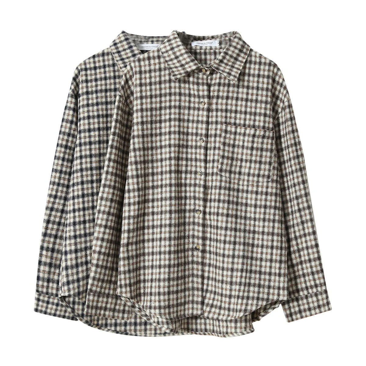 

Thick Plaid Shirt Women's Spring Autumn women's New Loose Long Sleeve Casual Blouse Coat Top