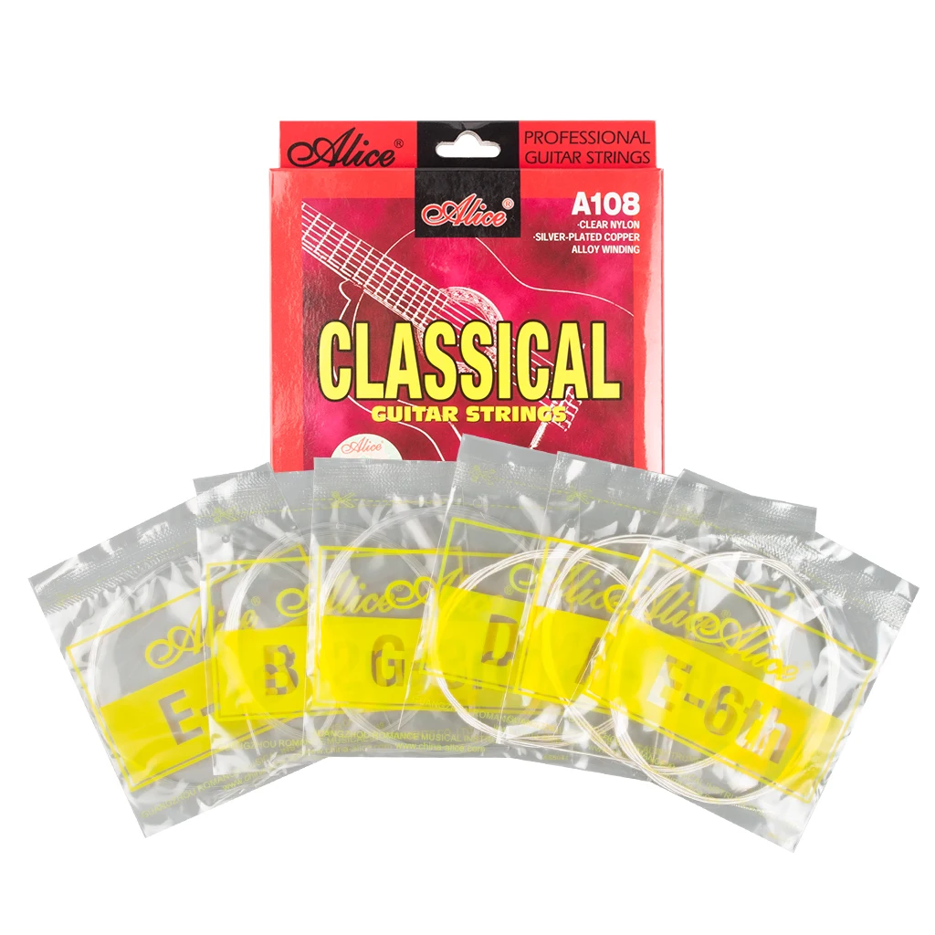 Набор струн LOMMI Alice для классической гитары Обмотка из чистого нейлона и