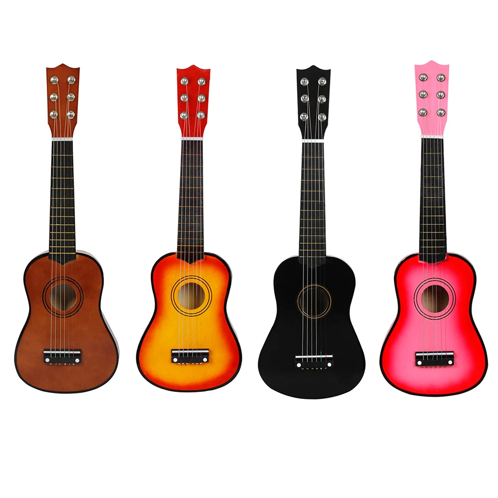 

21 Inch Acoustic Guitar Ukulele for Beginners 6 Strings Basswood Guitar with Picks for Children Kids Beginners